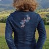 Veste brodée en jean femme